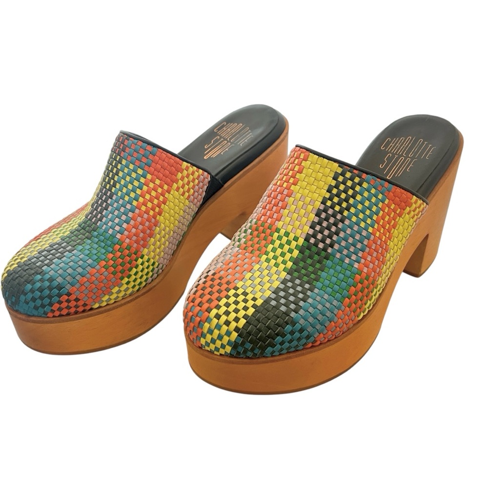 Colorful Woven Platform Clogs - Picture 6 of 7